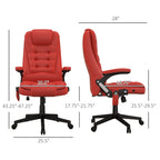 Fauteuil de bureau massant à dossier haut HOMCOM avec 6 points de vibration, beige