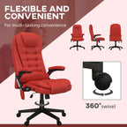 Fauteuil de bureau massant à dossier haut HOMCOM avec 6 points de vibration, beige