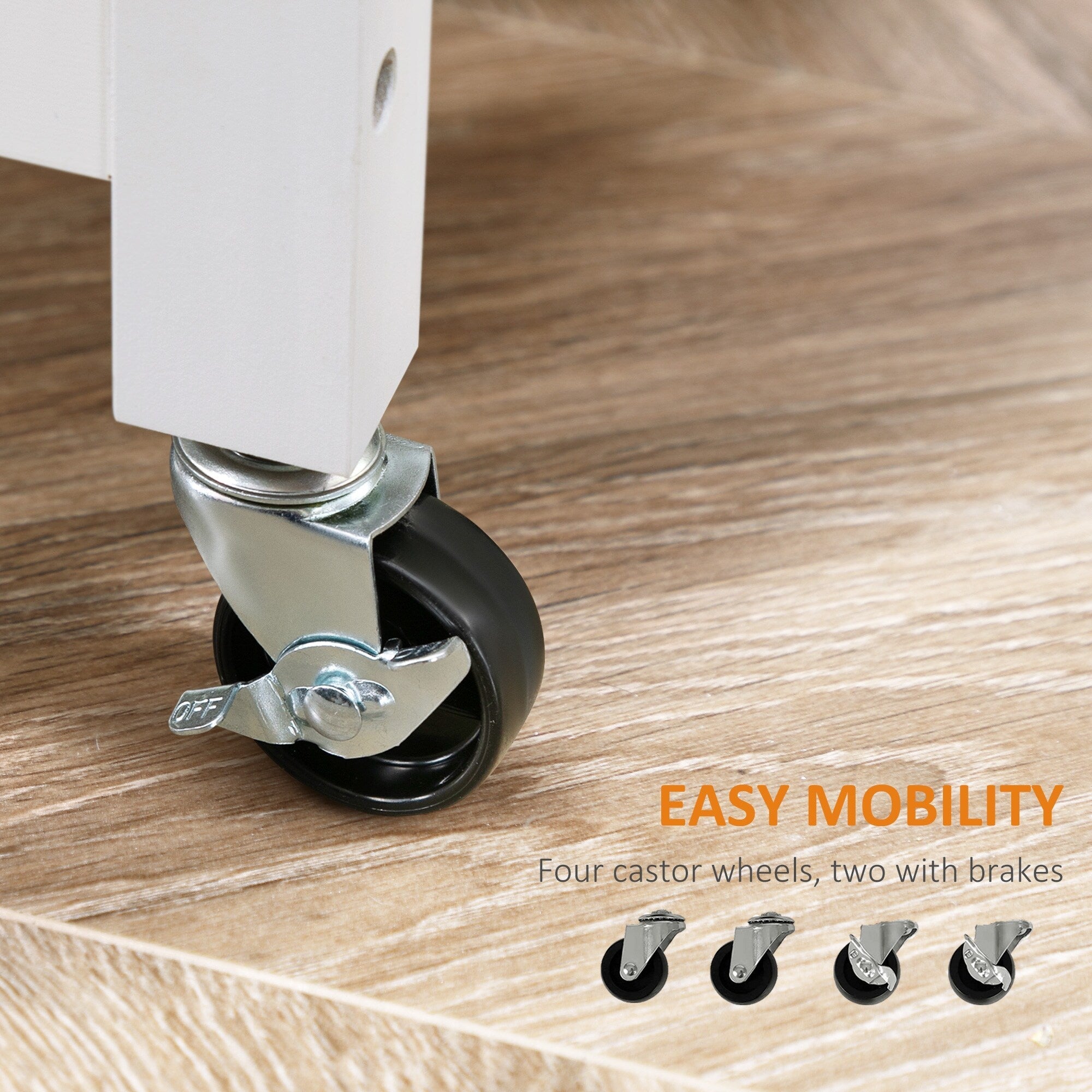 Chariot de cuisine HOMCOM, chariot utilitaire à roulettes avec plateau en bois, étagère ouverte et tiroir de rangement pour salle à manger, cuisine