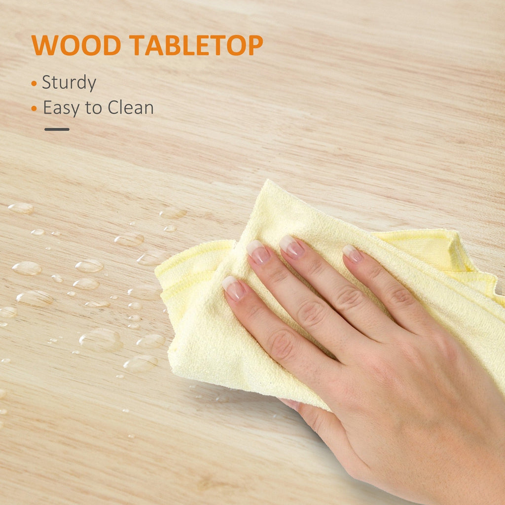 Chariot de cuisine HOMCOM, chariot utilitaire à roulettes avec plateau en bois, étagère ouverte et tiroir de rangement pour salle à manger, cuisine