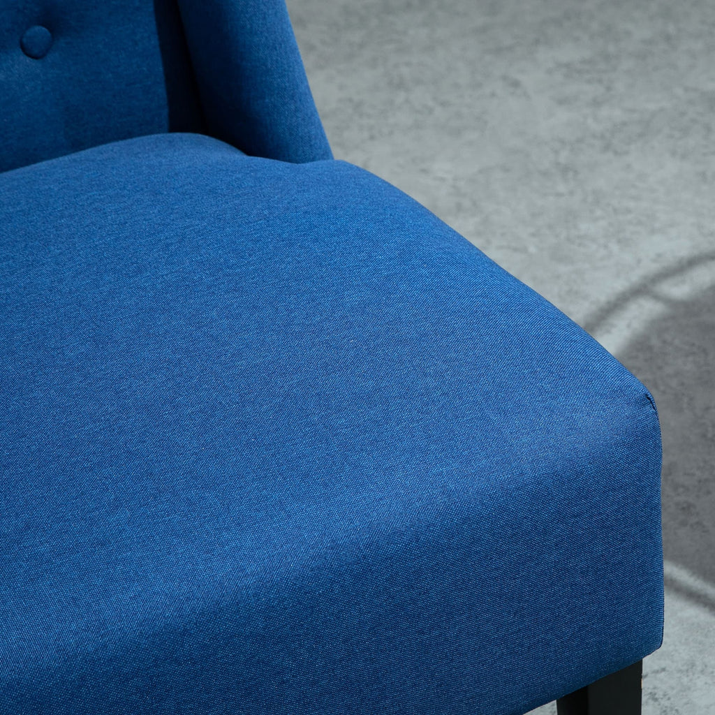 Canapé deux places HOMCOM en lin capitonné, sans accoudoirs, avec pieds en bois - 73 x 110 x 93 cm