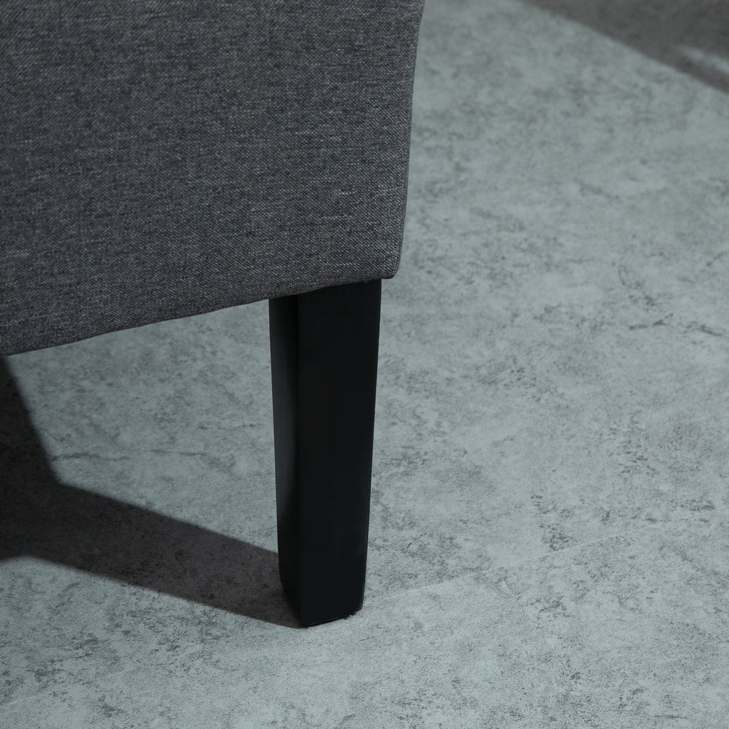 Canapé deux places HOMCOM en lin capitonné, sans accoudoirs, avec pieds en bois - 73 x 110 x 93 cm