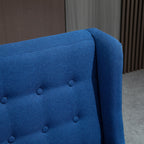 Canapé deux places HOMCOM en lin capitonné, sans accoudoirs, avec pieds en bois - 73 x 110 x 93 cm