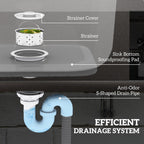 Bassin de lavage extérieur HOMCOM, évier profond en acier inoxydable, évier de cuisine simple à poser, 39 pouces - 39 pouces