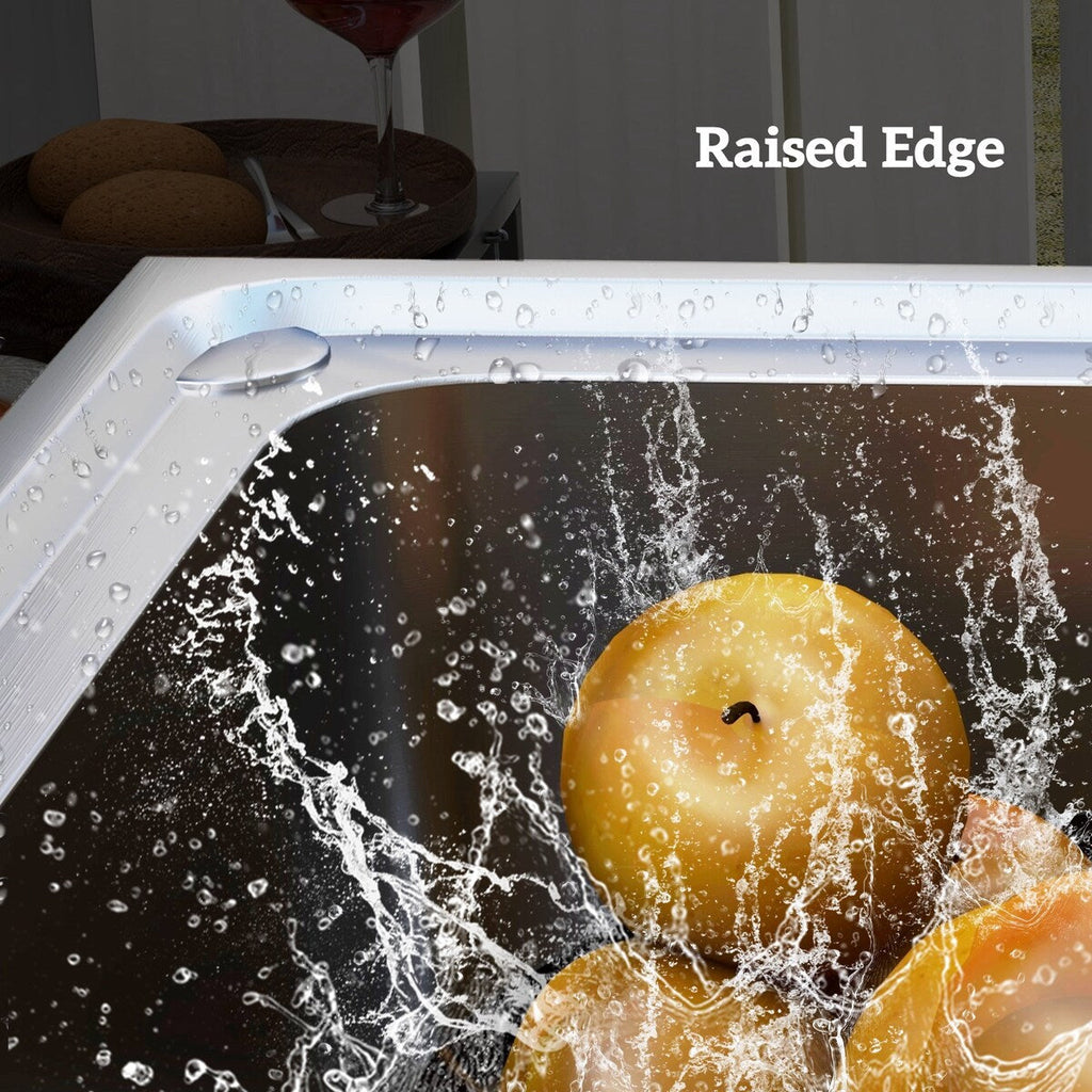 Bassin de lavage extérieur HOMCOM, évier profond en acier inoxydable, évier de cuisine simple à poser, 39 pouces - 39 pouces