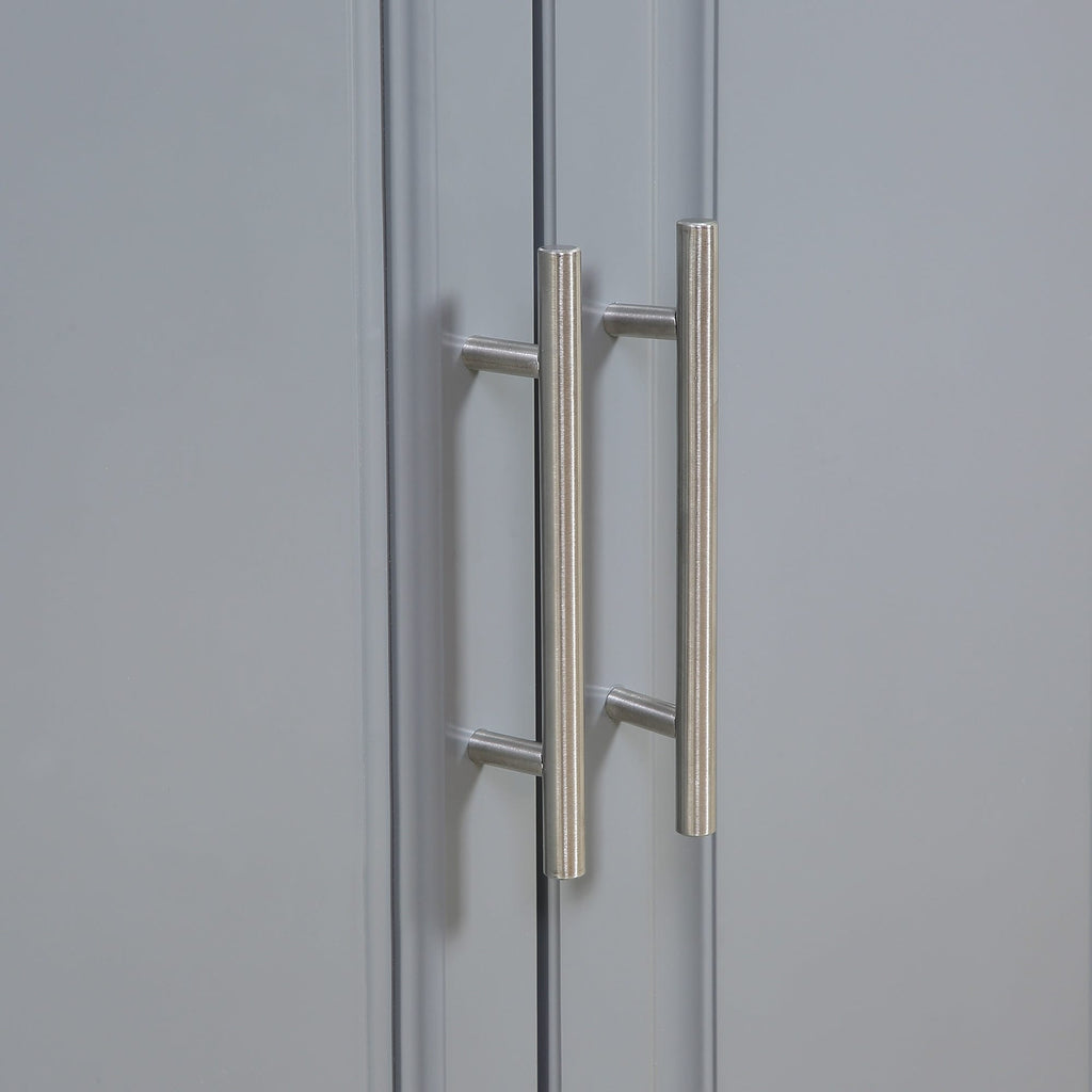 Îlot roulant de cuisine HOMCOM avec rangement, chariot de cuisine portable avec plateau en acier inoxydable, gris - N/A