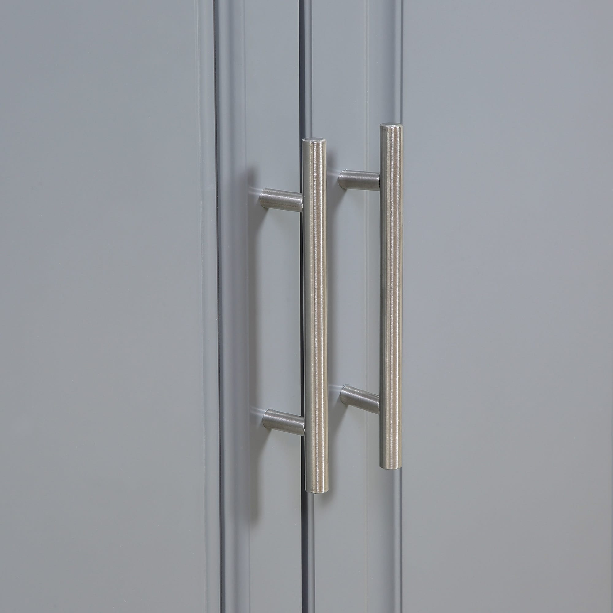 Îlot roulant de cuisine HOMCOM avec rangement, chariot de cuisine portable avec plateau en acier inoxydable, gris - N/A