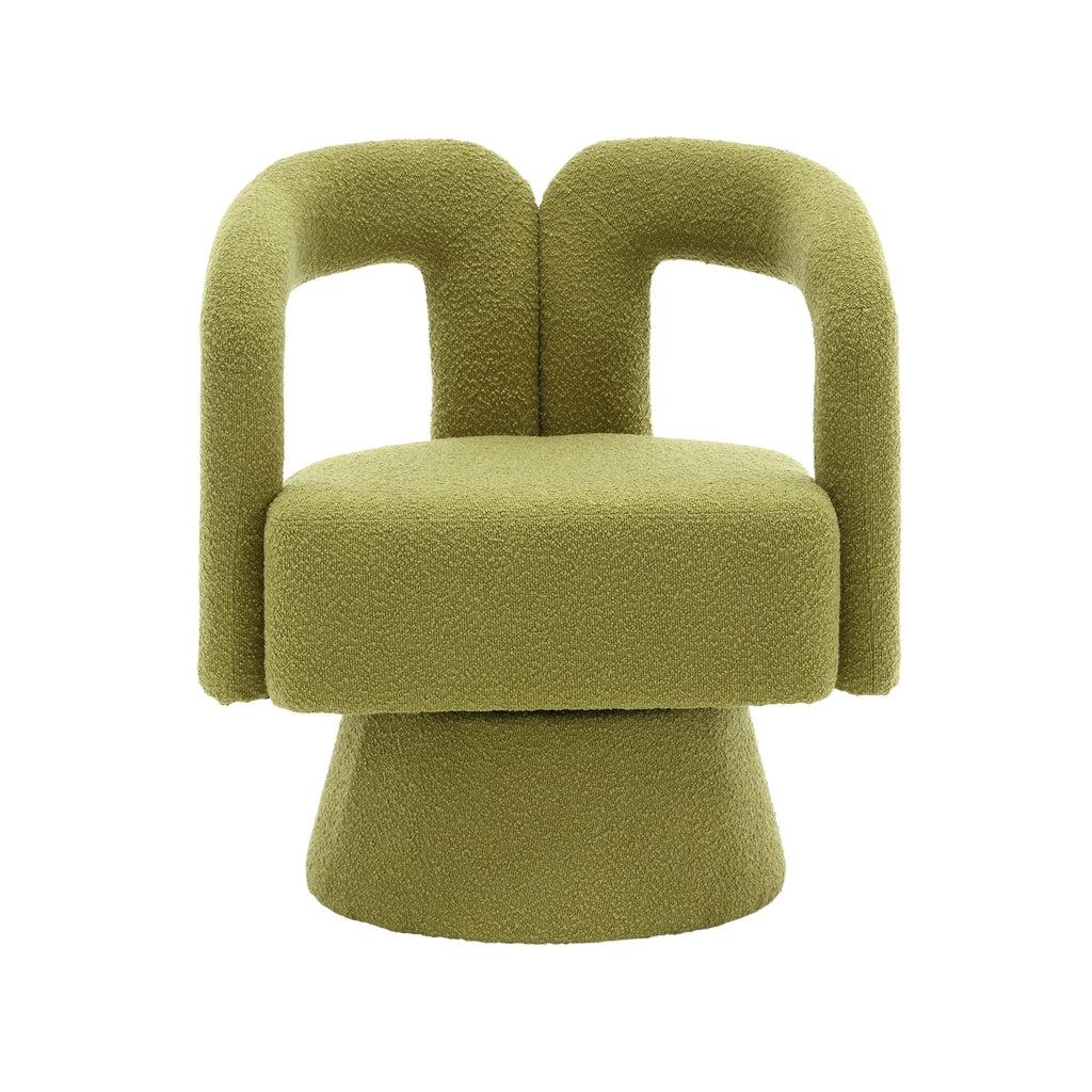 Fauteuils d'appoint HOMEFUN en tissu bouclé, pivotants à 360 degrés, style tonneau confortable