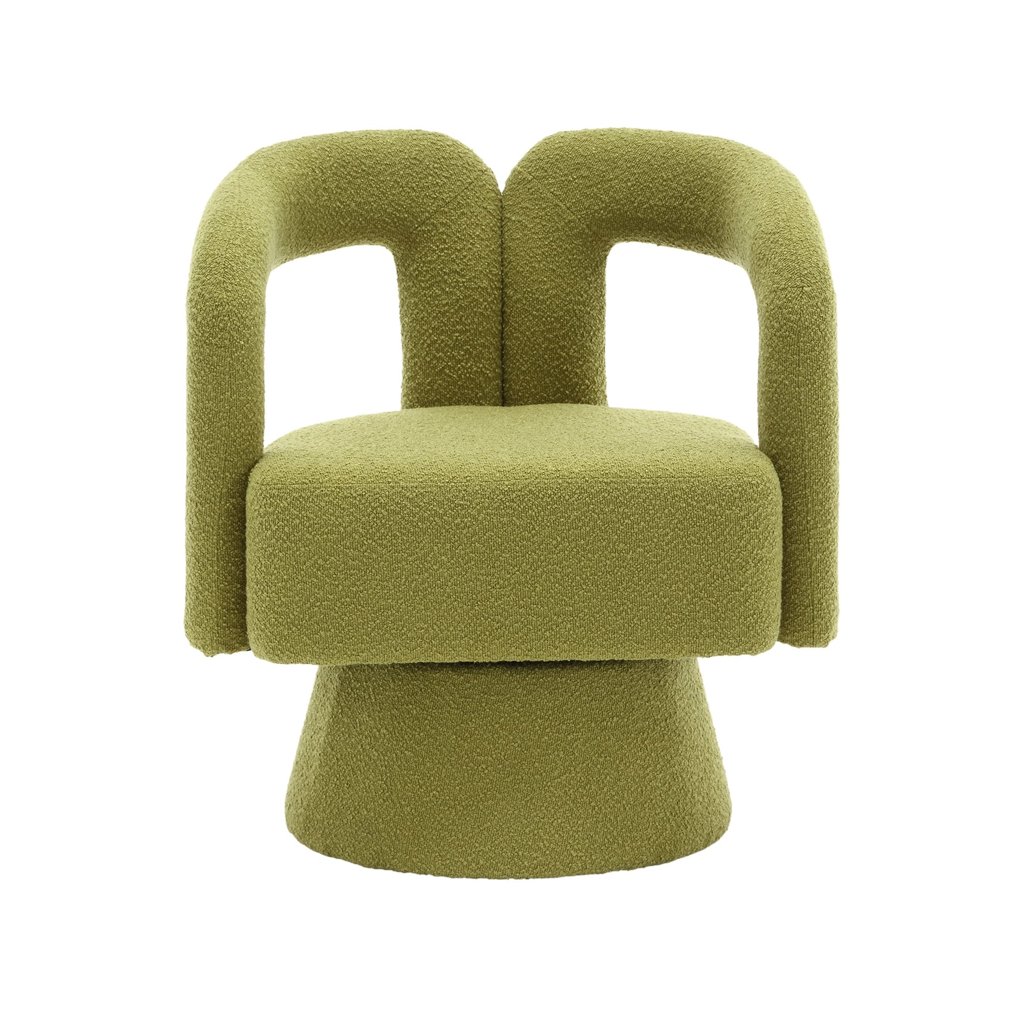 Fauteuils d'appoint HOMEFUN en tissu bouclé, pivotants à 360 degrés, style tonneau confortable