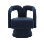 Fauteuils d'appoint HOMEFUN en tissu bouclé, pivotants à 360 degrés, style tonneau confortable