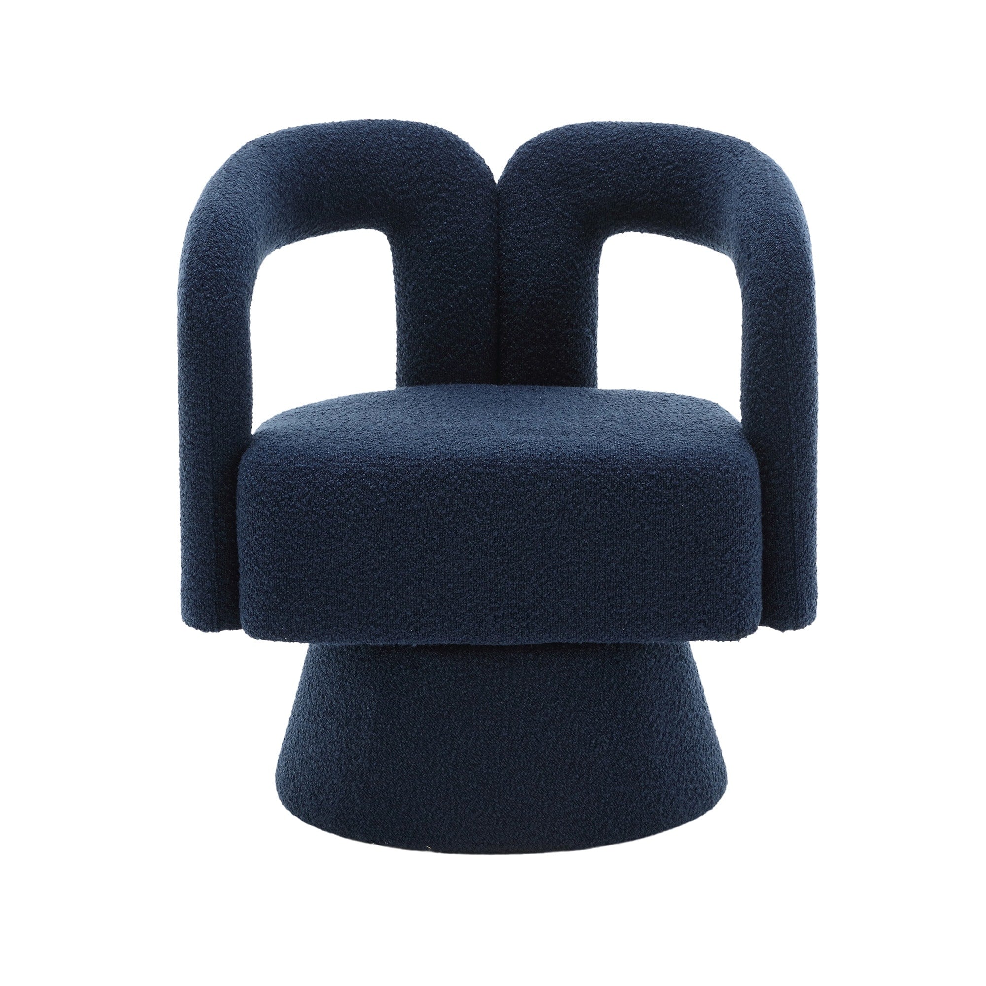 Fauteuils d'appoint HOMEFUN en tissu bouclé, pivotants à 360 degrés, style tonneau confortable