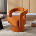 Fauteuils d'appoint HOMEFUN en tissu bouclé, pivotants à 360 degrés, style tonneau confortable