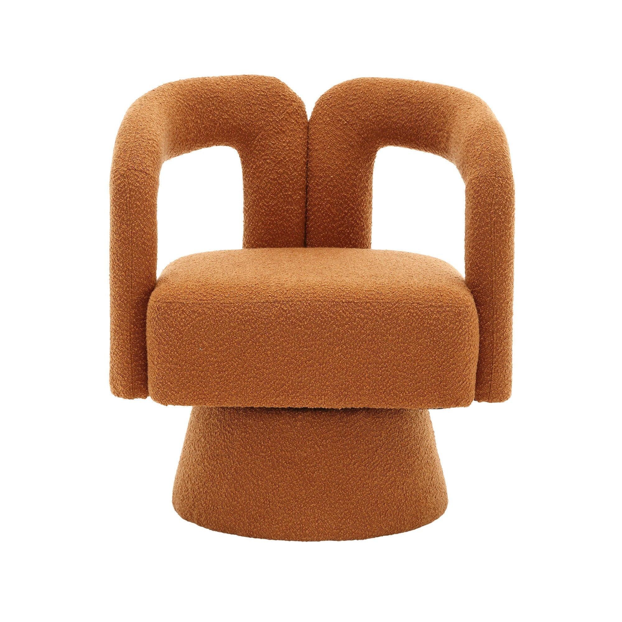 Fauteuils d'appoint HOMEFUN en tissu bouclé, pivotants à 360 degrés, style tonneau confortable
