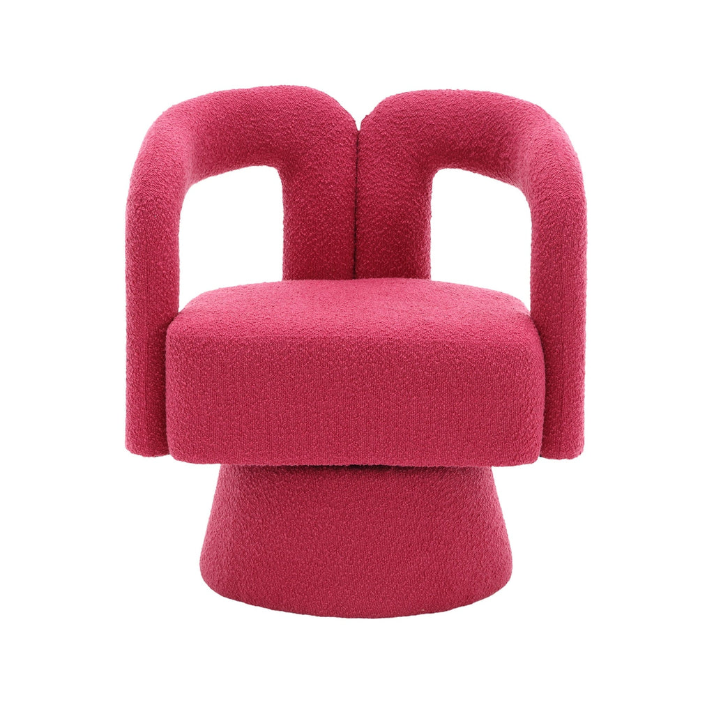 Fauteuils d'appoint HOMEFUN en tissu bouclé, pivotants à 360 degrés, style tonneau confortable
