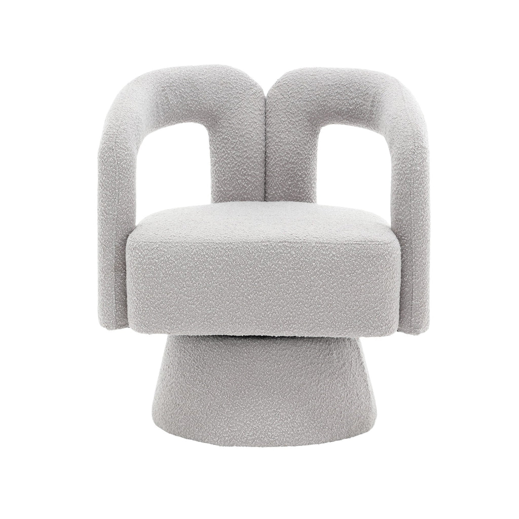 Fauteuils d'appoint HOMEFUN en tissu bouclé, pivotants à 360 degrés, style tonneau confortable