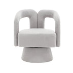 Fauteuils d'appoint HOMEFUN en tissu bouclé, pivotants à 360 degrés, style tonneau confortable