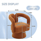 Fauteuils d'appoint HOMEFUN en tissu bouclé, pivotants à 360 degrés, style tonneau confortable