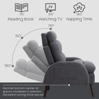 HOMYKA Fauteuil d'appoint avec dossier réglable et rangement intégré dans le repose-pieds