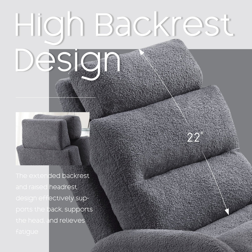 HOMYKA Fauteuil d'appoint avec dossier réglable et rangement intégré dans le repose-pieds