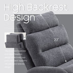 HOMYKA Fauteuil d'appoint avec dossier réglable et rangement intégré dans le repose-pieds