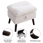 HOMYKA Fauteuil d'appoint avec dossier réglable et rangement intégré dans le repose-pieds