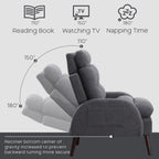 HOMYKA Fauteuil d'appoint avec dossier réglable et rangement intégré dans le repose-pieds