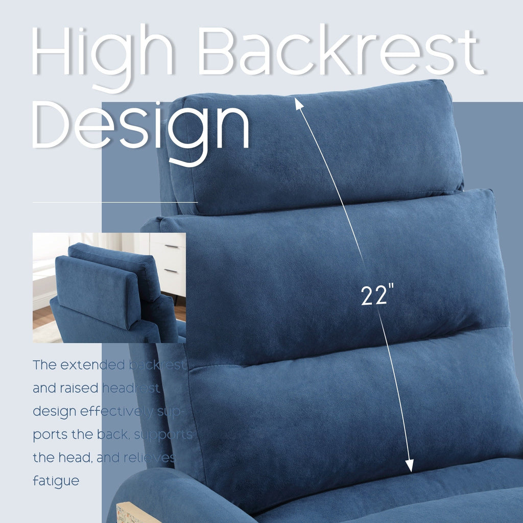 HOMYKA Fauteuil d'appoint avec dossier réglable et rangement intégré dans le repose-pieds