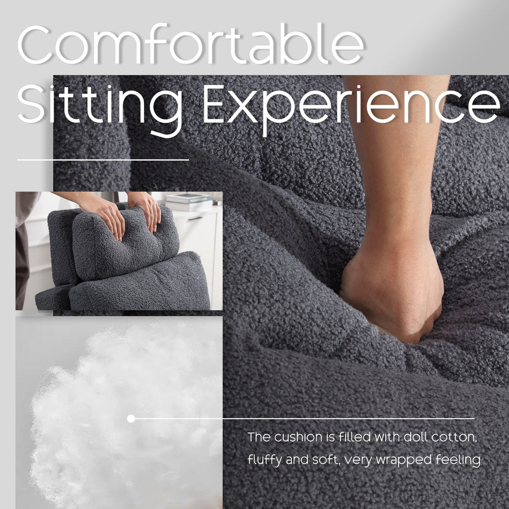 HOMYKA Fauteuil d'appoint avec dossier réglable et rangement intégré dans le repose-pieds