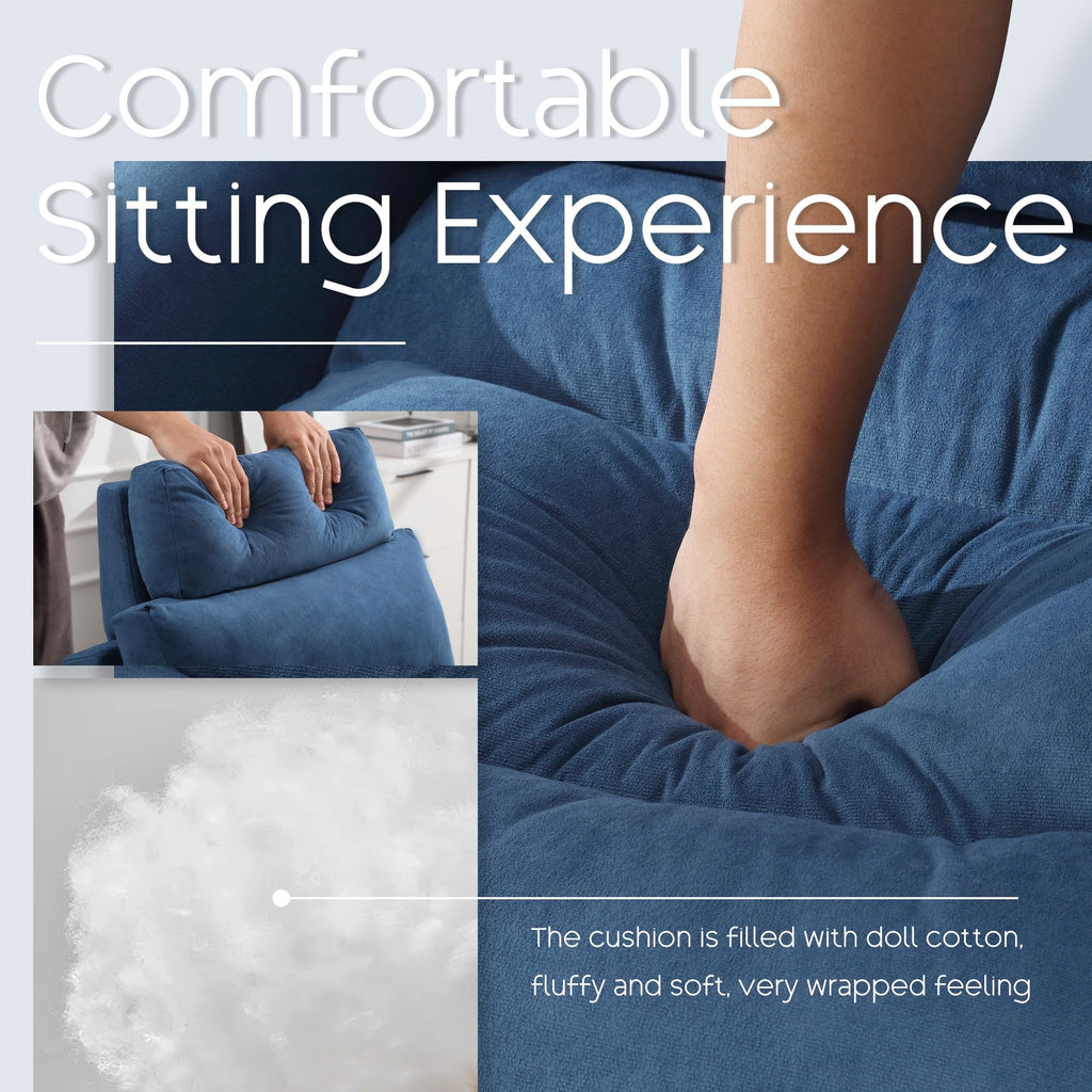 HOMYKA Fauteuil d'appoint avec dossier réglable et rangement intégré dans le repose-pieds