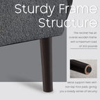 HOMYKA Fauteuil d'appoint avec dossier réglable et rangement intégré dans le repose-pieds