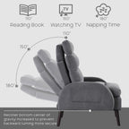 HOMYKA Fauteuil d'appoint avec dossier réglable et rangement intégré dans le repose-pieds