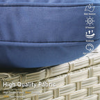 Ensemble de 2 chaises de patio extérieures en rotin tressé à dossier haut HOOOWOOO