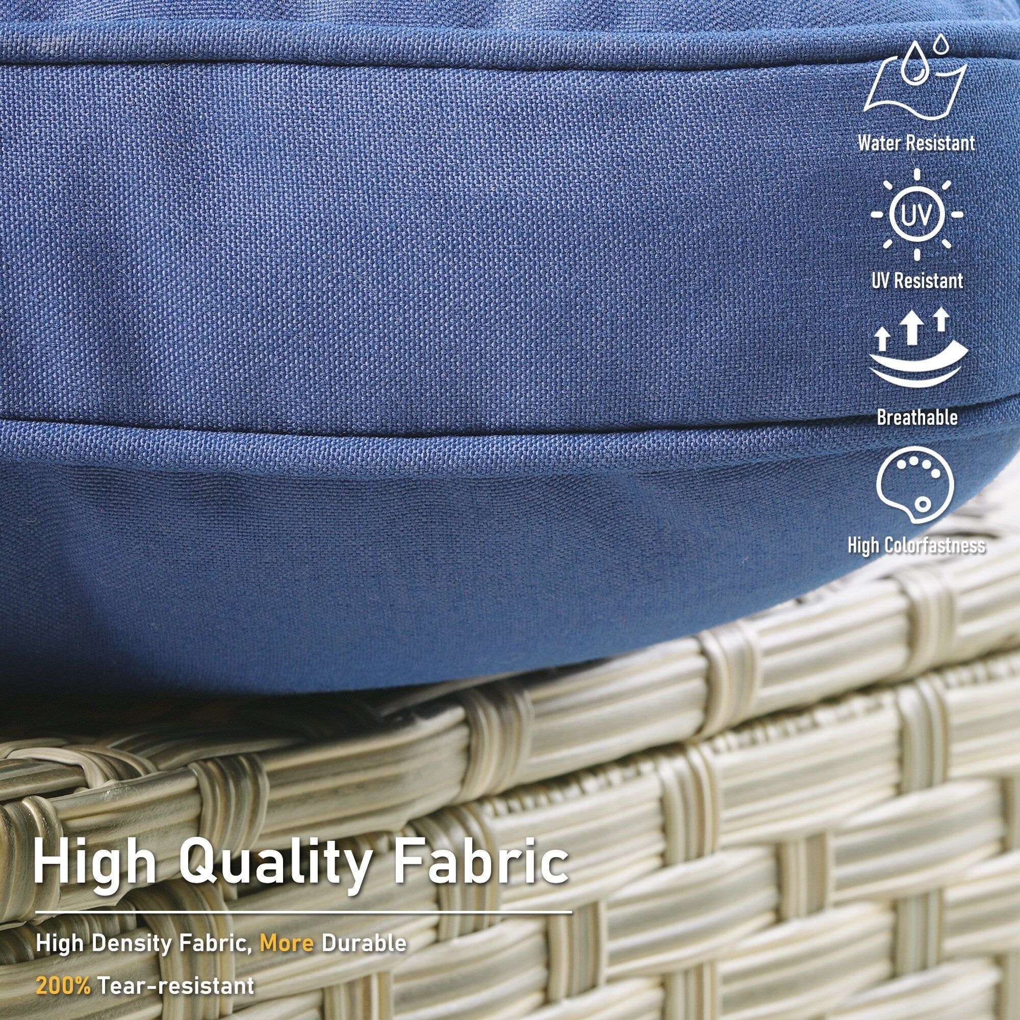 Ensemble de 2 chaises de patio extérieures en rotin tressé à dossier haut HOOOWOOO