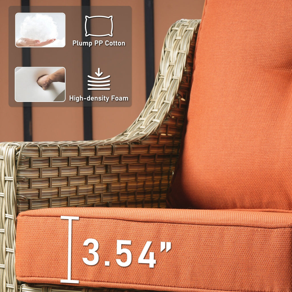 Ensemble de 2 chaises de patio extérieures en rotin tressé à dossier haut HOOOWOOO