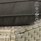 Ensemble de 2 chaises de patio extérieures en rotin tressé à dossier haut HOOOWOOO