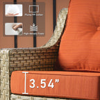 Ensemble de 2 chaises de patio extérieures en rotin tressé à dossier haut HOOOWOOO