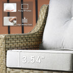 Ensemble de 2 chaises de patio extérieures en rotin tressé à dossier haut HOOOWOOO