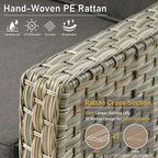 Ensemble de 2 chaises de patio extérieures en rotin tressé à dossier haut HOOOWOOO