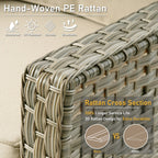 Ensemble de 2 chaises de patio extérieures en rotin tressé à dossier haut HOOOWOOO