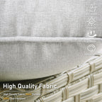 Ensemble de 2 chaises de patio extérieures en rotin tressé à dossier haut HOOOWOOO