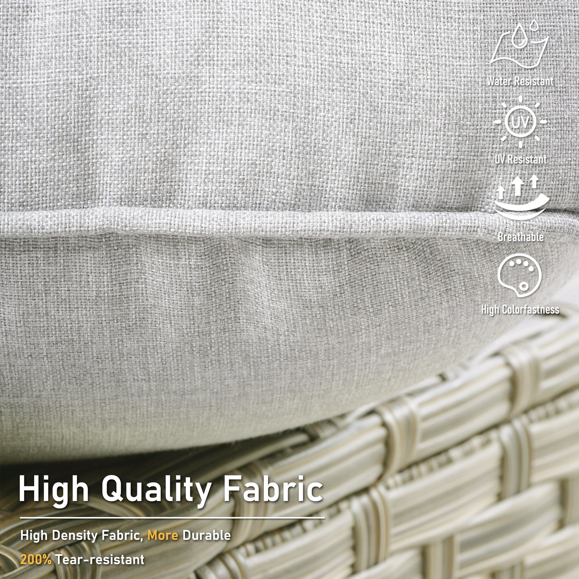 Ensemble de 2 chaises de patio extérieures en rotin tressé à dossier haut HOOOWOOO