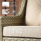 Ensemble de 2 chaises de patio extérieures en rotin tressé à dossier haut HOOOWOOO