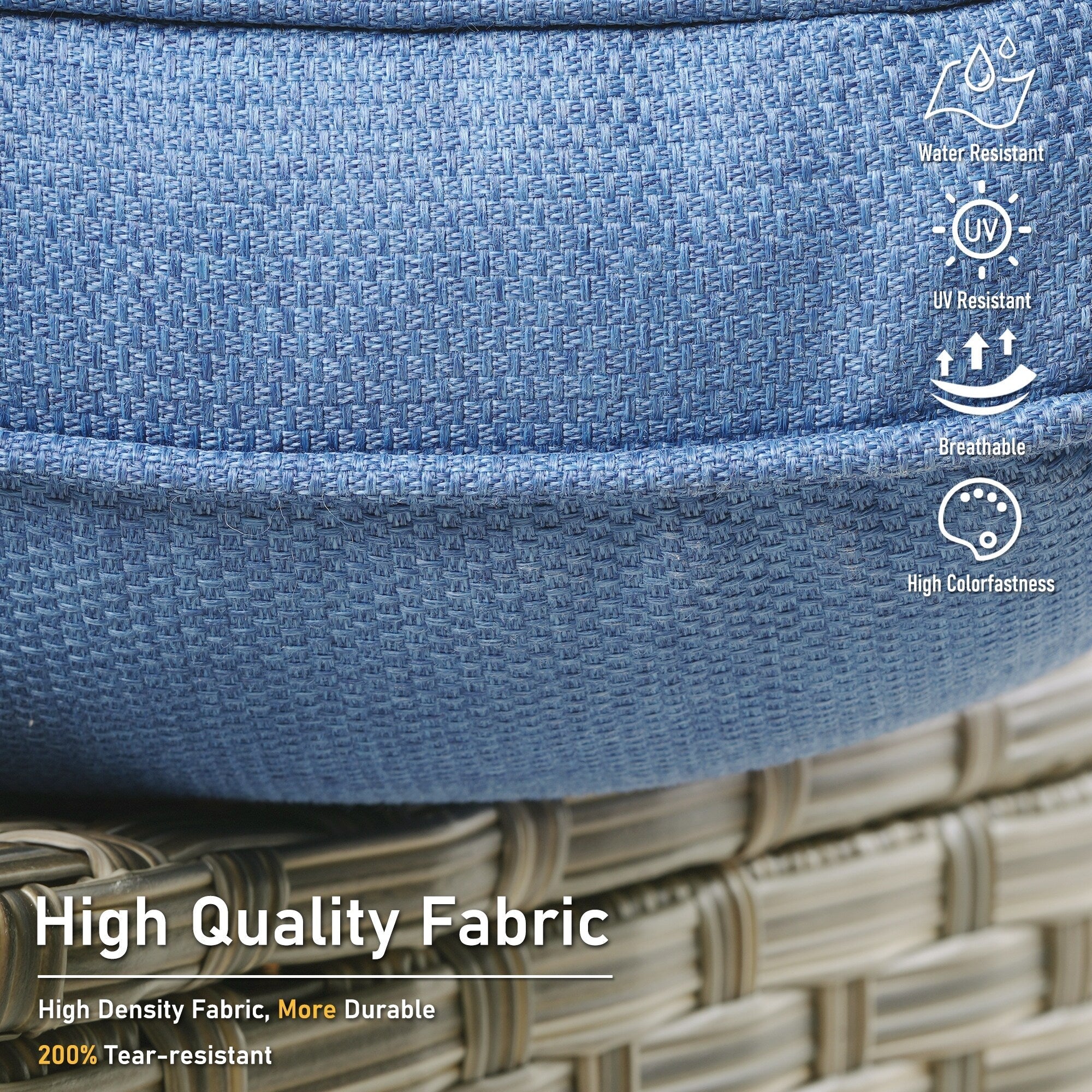 Ensemble de 2 chaises de patio extérieures en rotin tressé à dossier haut HOOOWOOO