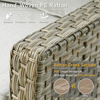 Ensemble de 2 chaises de patio extérieures en rotin tressé à dossier haut HOOOWOOO