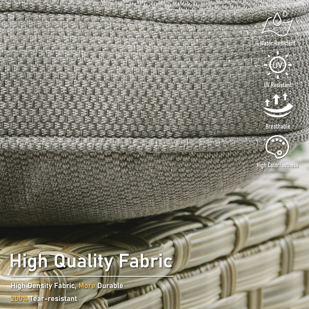 Ensemble de 2 chaises de patio extérieures en rotin tressé à dossier haut HOOOWOOO