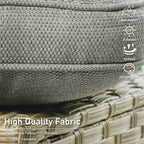 Ensemble de 2 chaises de patio extérieures en rotin tressé à dossier haut HOOOWOOO