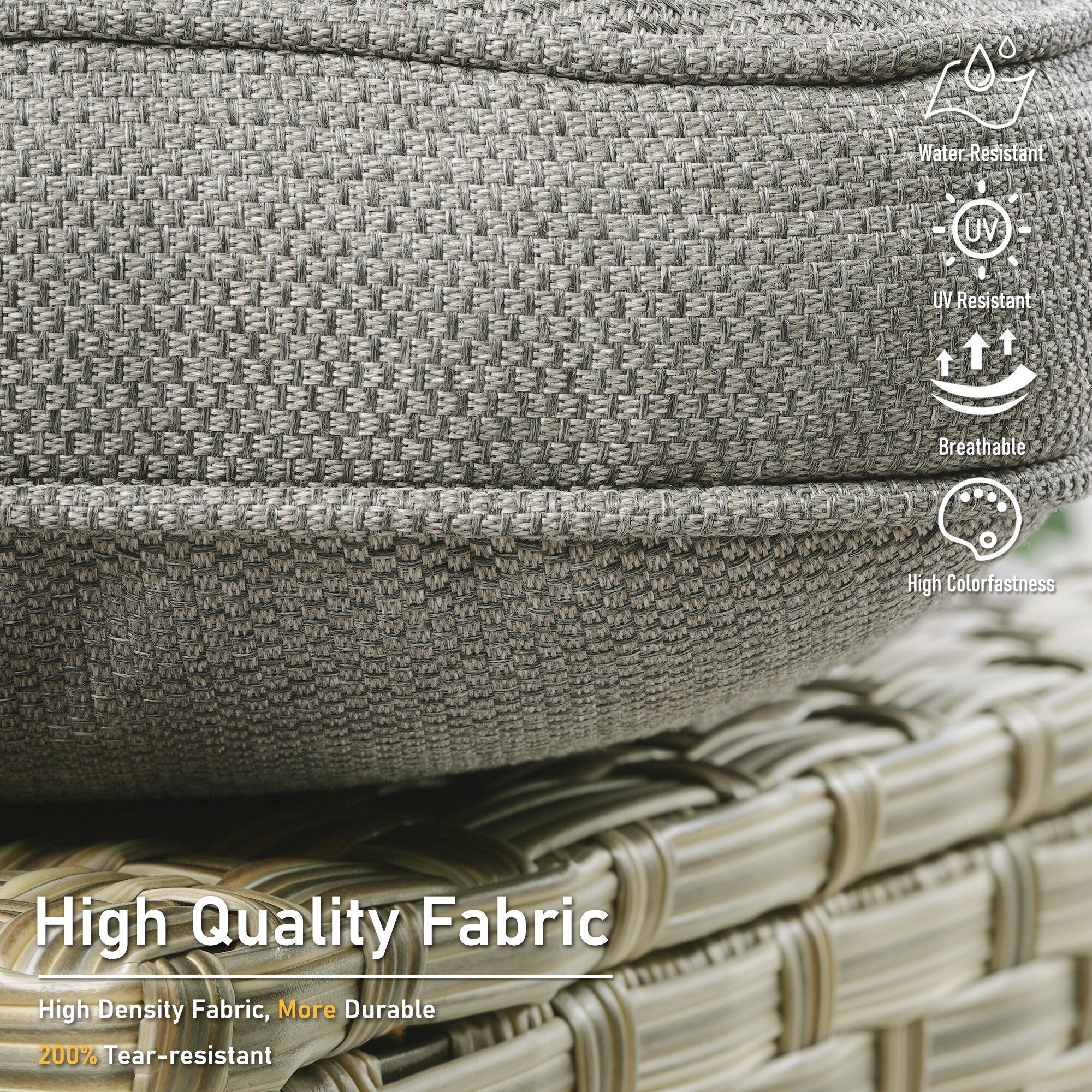 Ensemble de 2 chaises de patio extérieures en rotin tressé à dossier haut HOOOWOOO