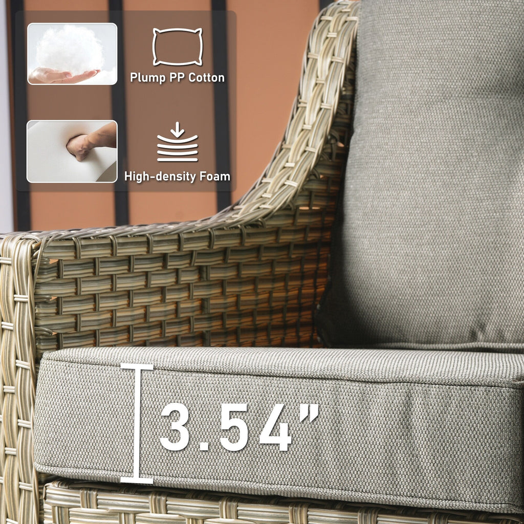 Ensemble de 2 chaises de patio extérieures en rotin tressé à dossier haut HOOOWOOO