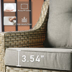 Ensemble de 2 chaises de patio extérieures en rotin tressé à dossier haut HOOOWOOO