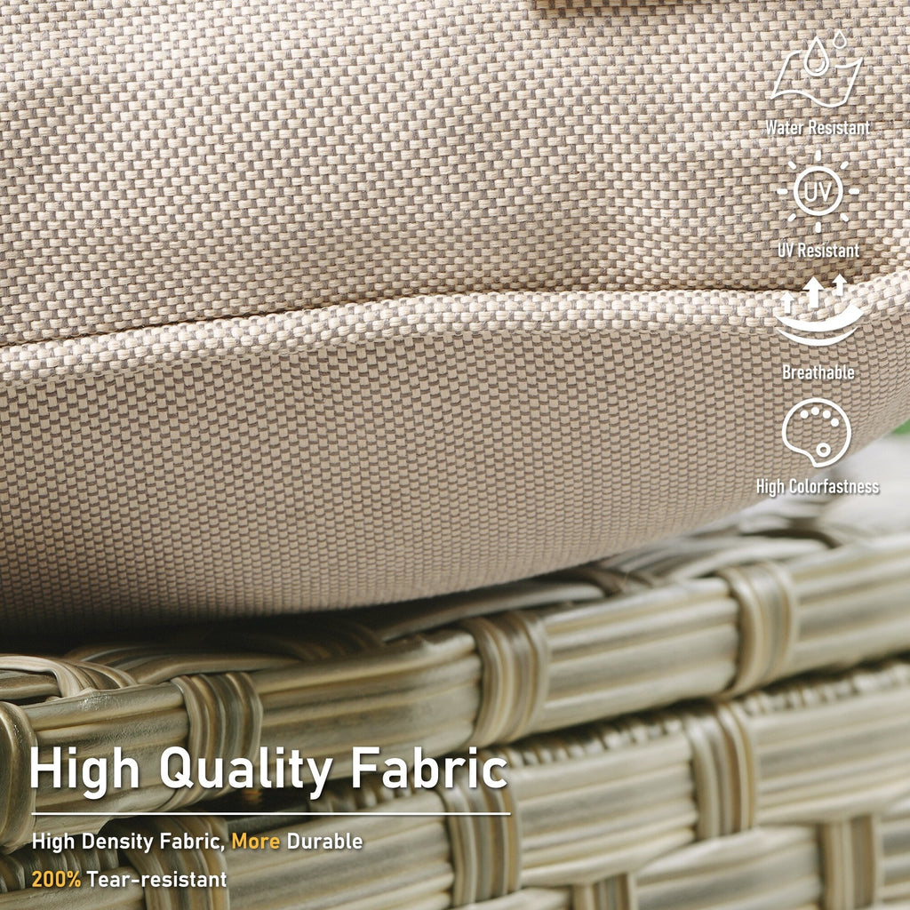 Ensemble de 2 chaises de patio extérieures en rotin tressé à dossier haut HOOOWOOO